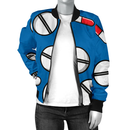 Pill Pattern Print Design A05 Women's Bomber Jacket