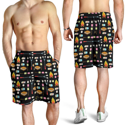 Camping Campfire Marshmallows Mens Shorts