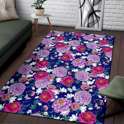 Dahlia Pattern Print Design DH013 Area Rugs