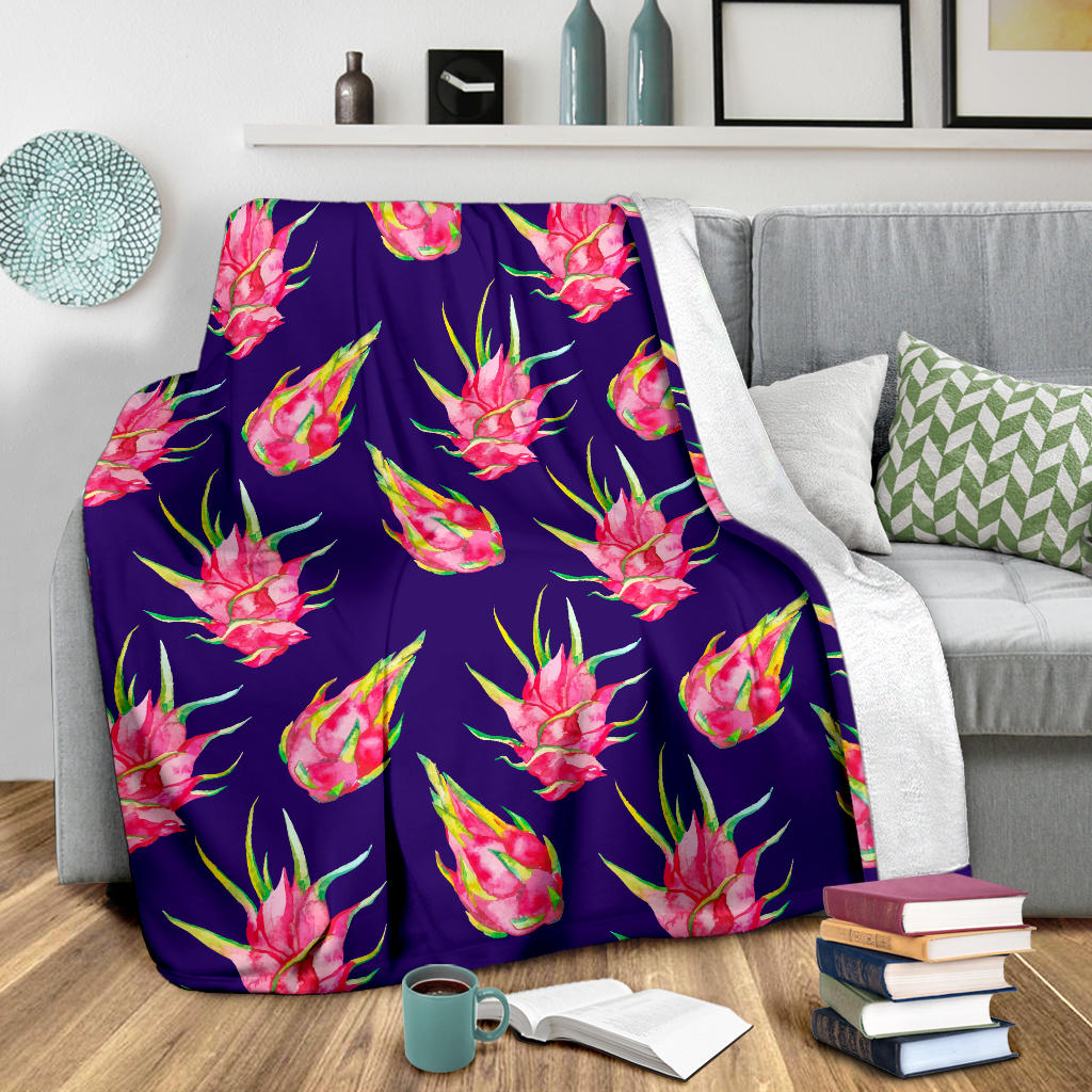 Dragonfruit Pattern Print Design DF02 Fleece Blanket