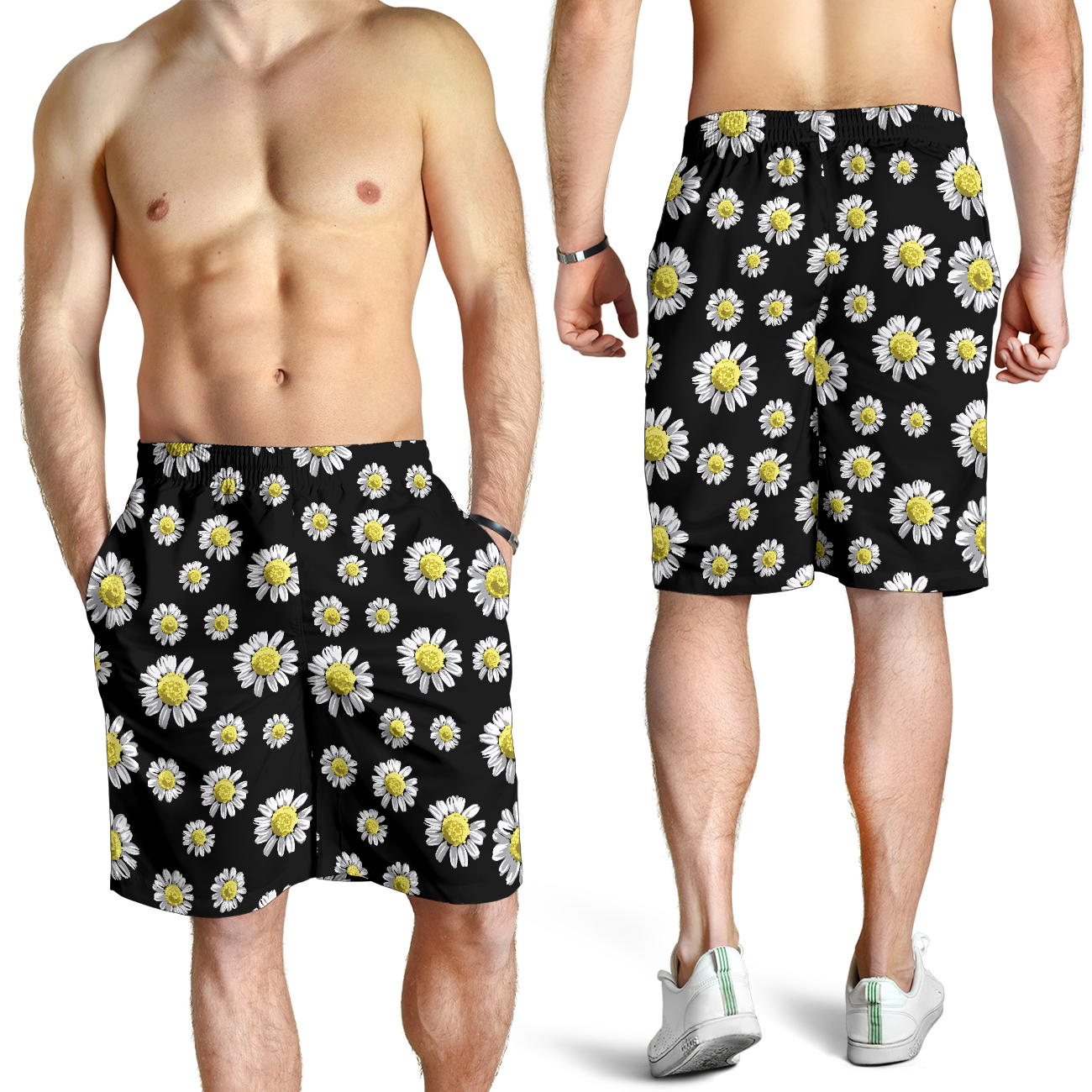 Daisy Pattern Print Design DS01 Mens Shorts