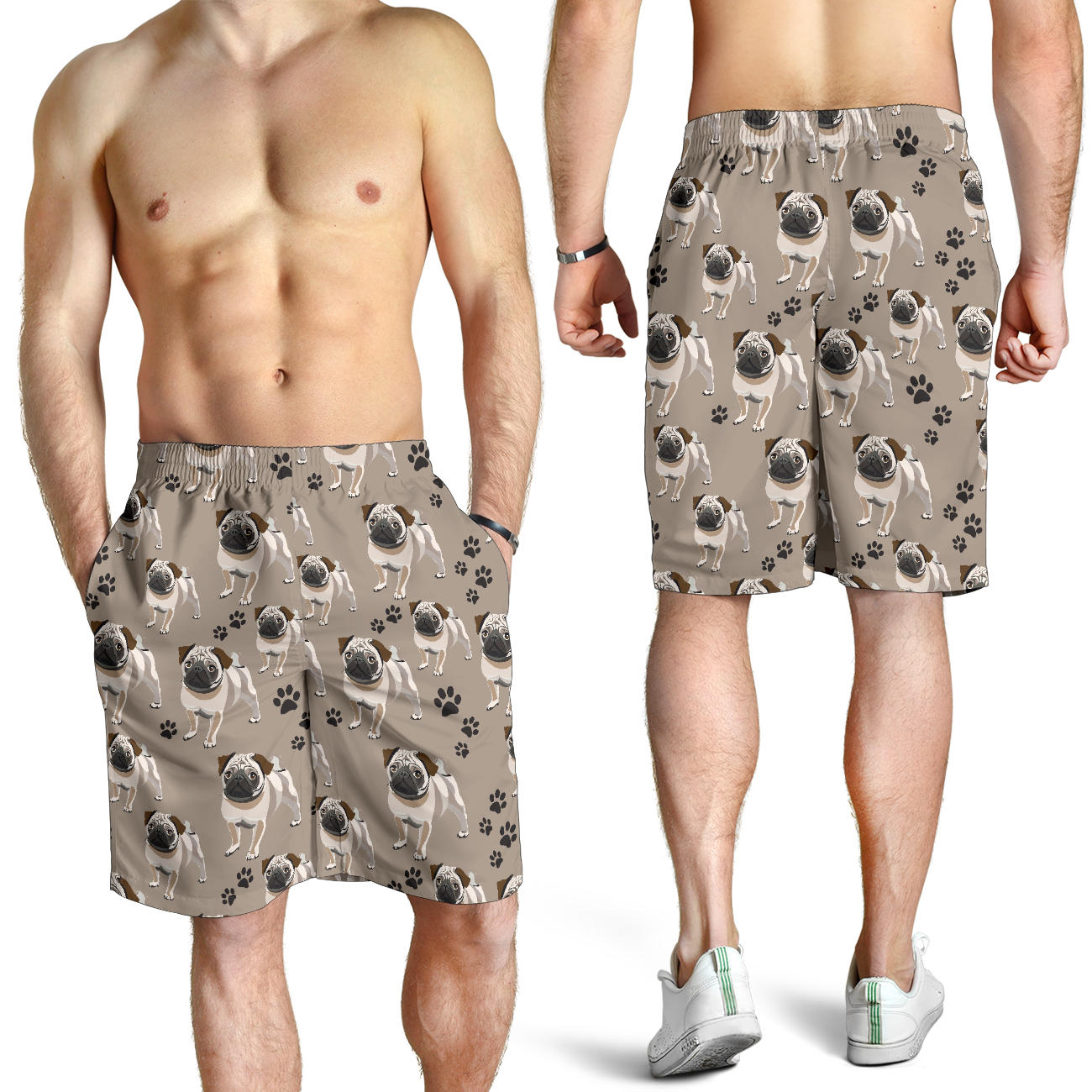 Pug Pattern Print Design A04 Mens Shorts
