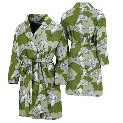 Lily Pattern Print Design LY08 Men Bathrobe