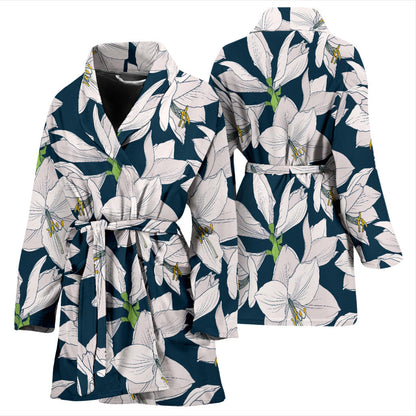 Amaryllis Pattern Print Design AL02 Women Bathrobe