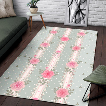 Rose Pattern Print Design RO016 Area Rugs