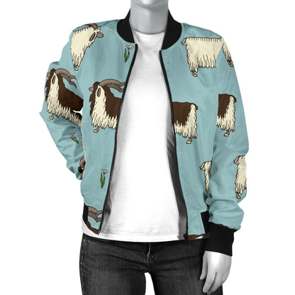 Goat Pattern Print Design 02 Women's Bomber Jacket