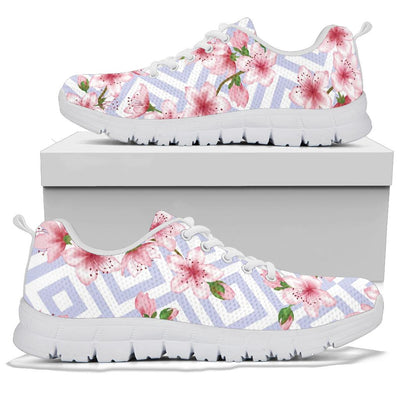 Cherry Blossom Pattern Print Design CB07 Sneakers White Bottom Shoes