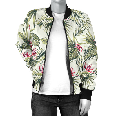 Bird Of Paradise Pattern Print Design 04 Women's Bomber Jacket