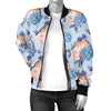 Bluebird Pattern Print Design 01 Women's Bomber Jacket