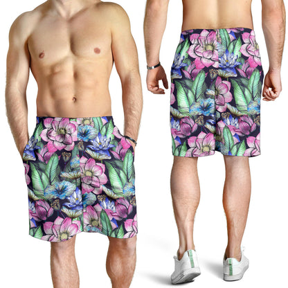 Water Lily Pattern Print Design WL07 Mens Shorts