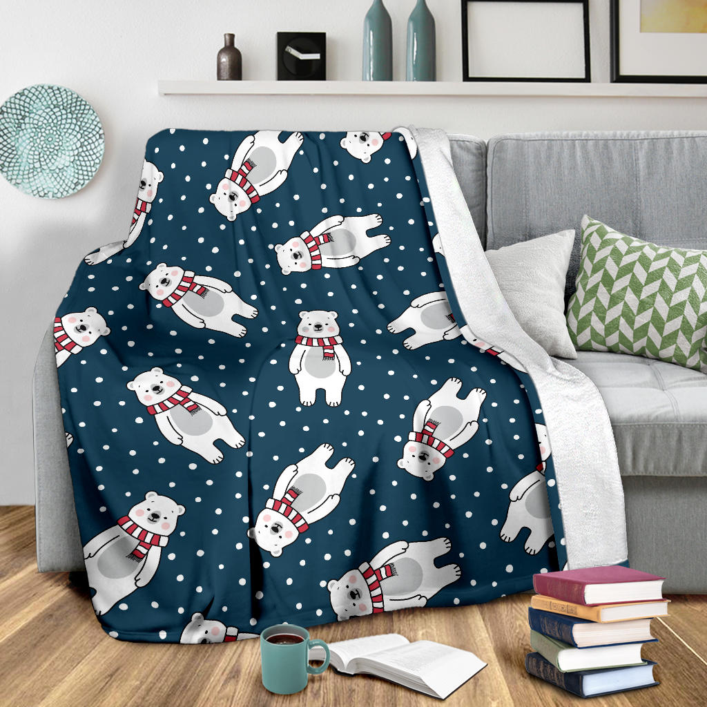 Polar Bear Pattern Print Design PB05 Fleece Blanket
