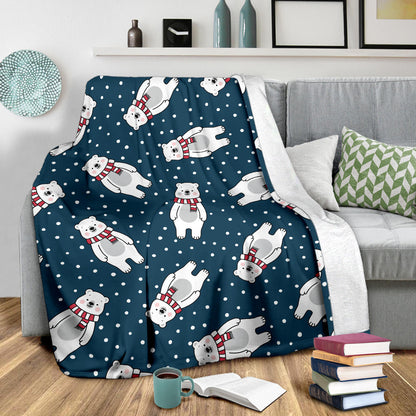 Polar Bear Pattern Print Design PB05 Fleece Blanket