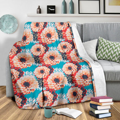 Dahlia Pattern Print Design DH05 Fleece Blanket