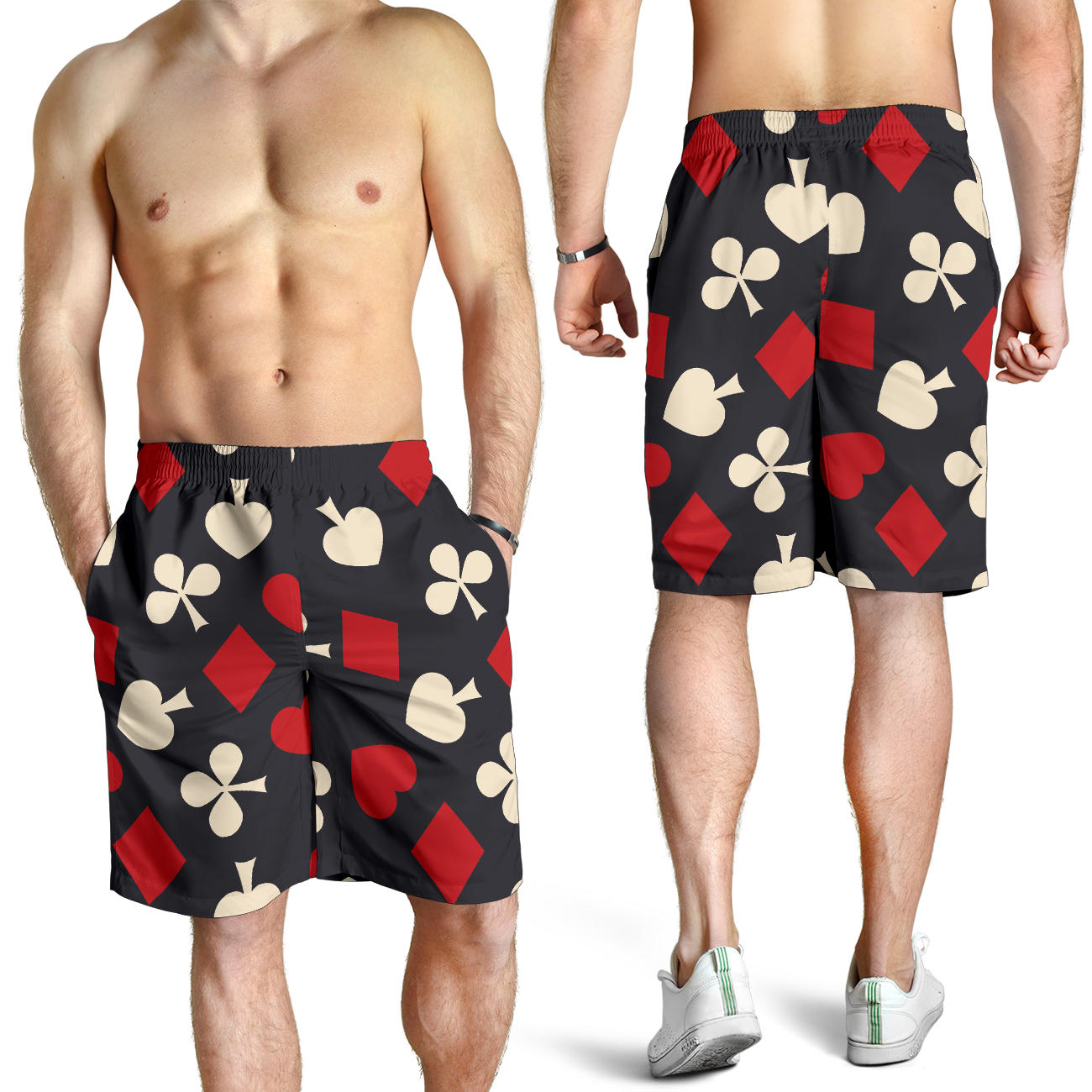 Poker Cards Pattern Print Design A02 Mens Shorts