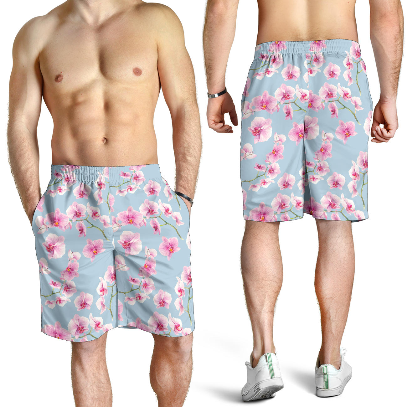 Orchid Pattern Print Design A01 Mens Shorts