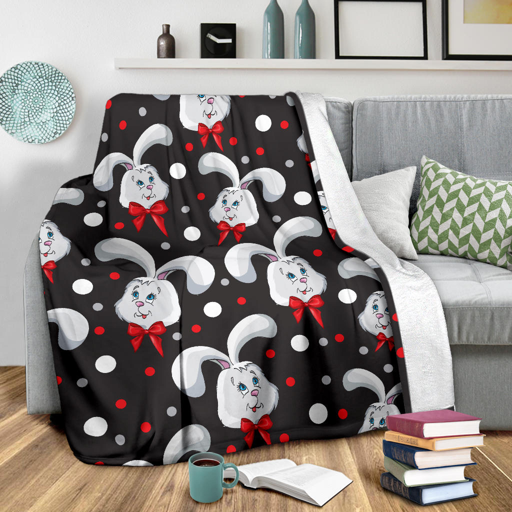 Rabbit Pattern Print Design RB012 Fleece Blanket