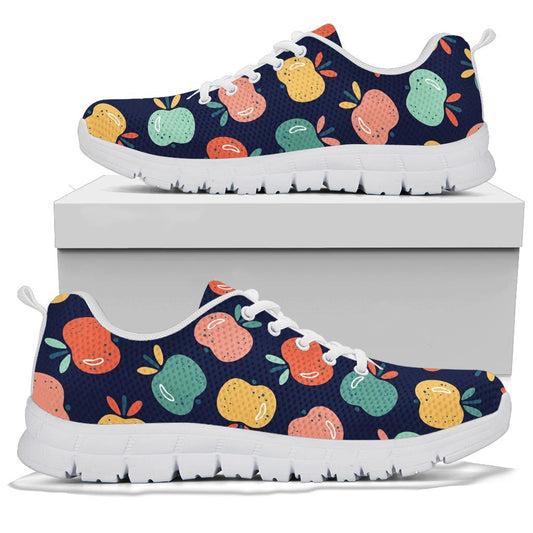 Apple Pattern Print Design AP09 Sneakers White Bottom Shoes