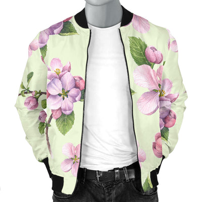 Apple blossom Pattern Print Design AB05 Men Bomber Jacket