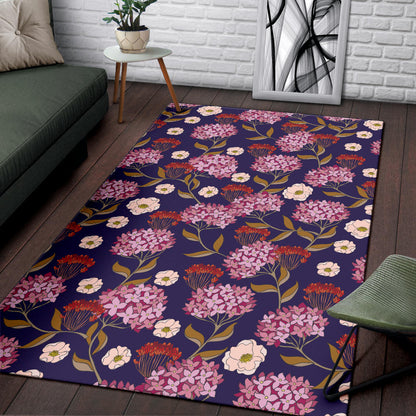 Hydrangea Pattern Print Design HD010 Area Rugs