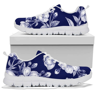 Cherry Blossom Pattern Print Design CB01 Sneakers White Bottom Shoes