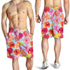 Hibiscus Pattern Print Design HB020 Mens Shorts