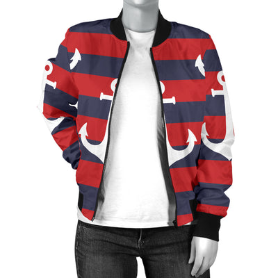 Nautical Pattern Print Design A05 Women's Bomber Jacket