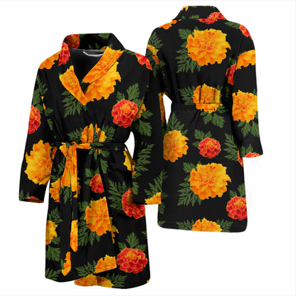 Marigold Pattern Print Design MR05 Men Bathrobe