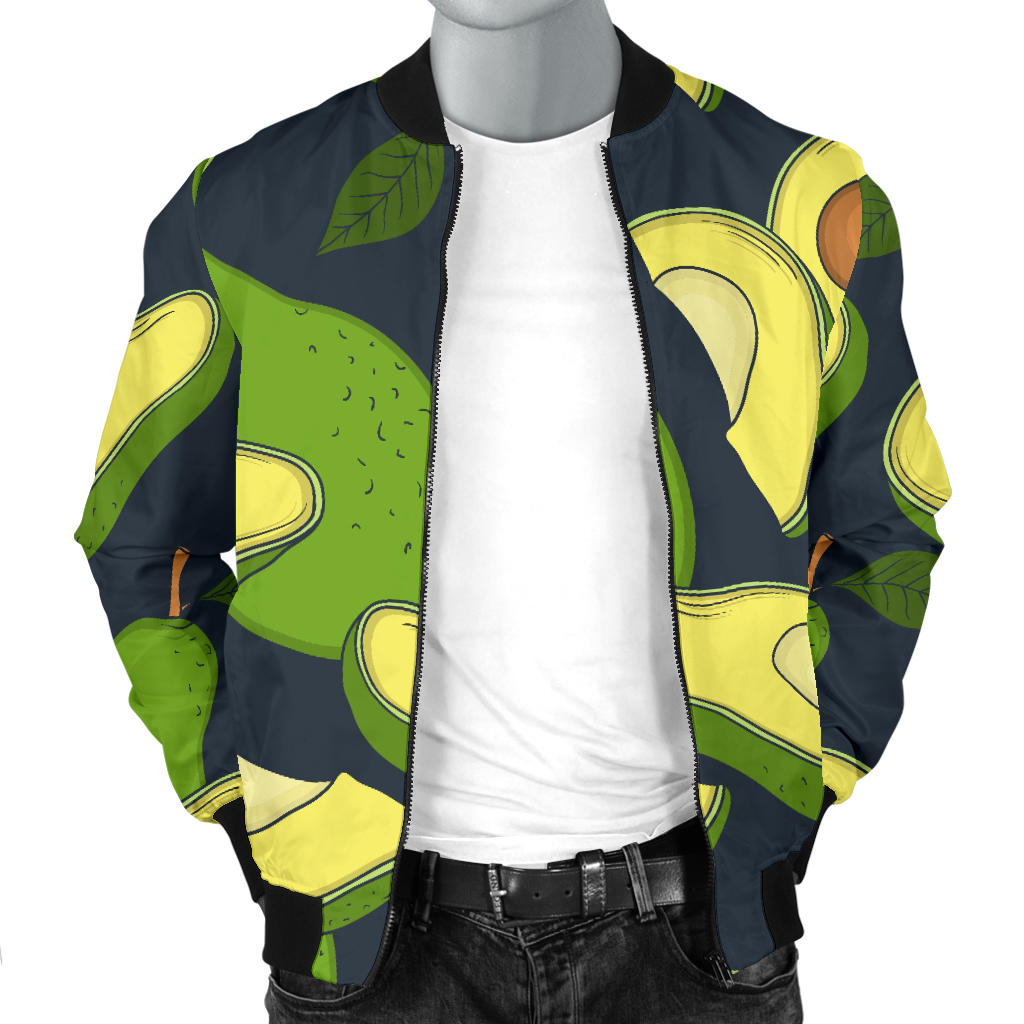 Avocado Pattern Print Design AC013 Men Bomber Jacket