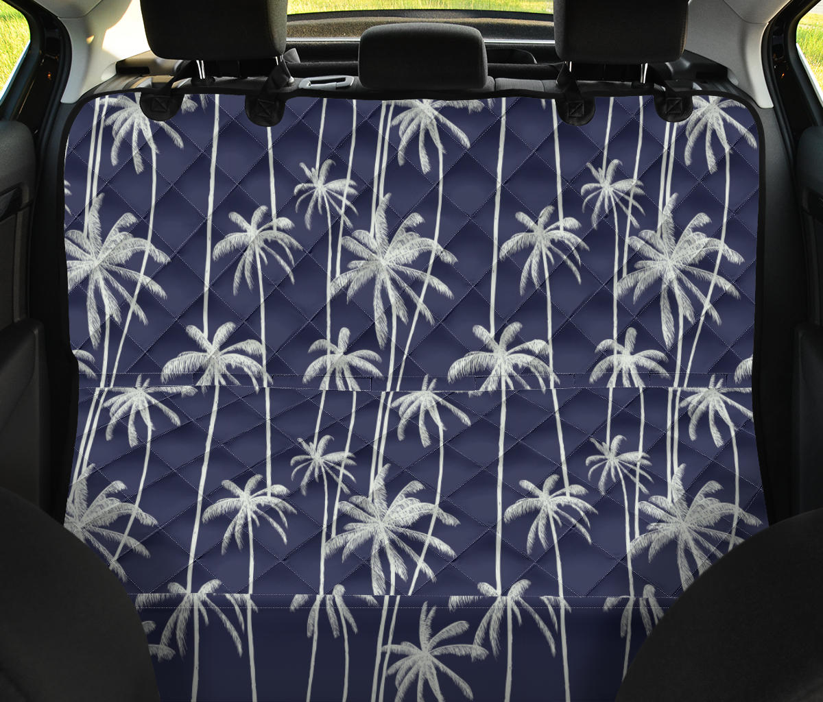 Palm Tree Pattern Print Design PT06 Rear Dog  Seat Cover