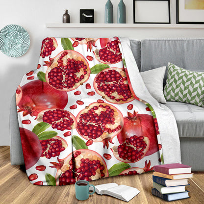 Pomegranate Pattern Print Design PG03 Fleece Blanket