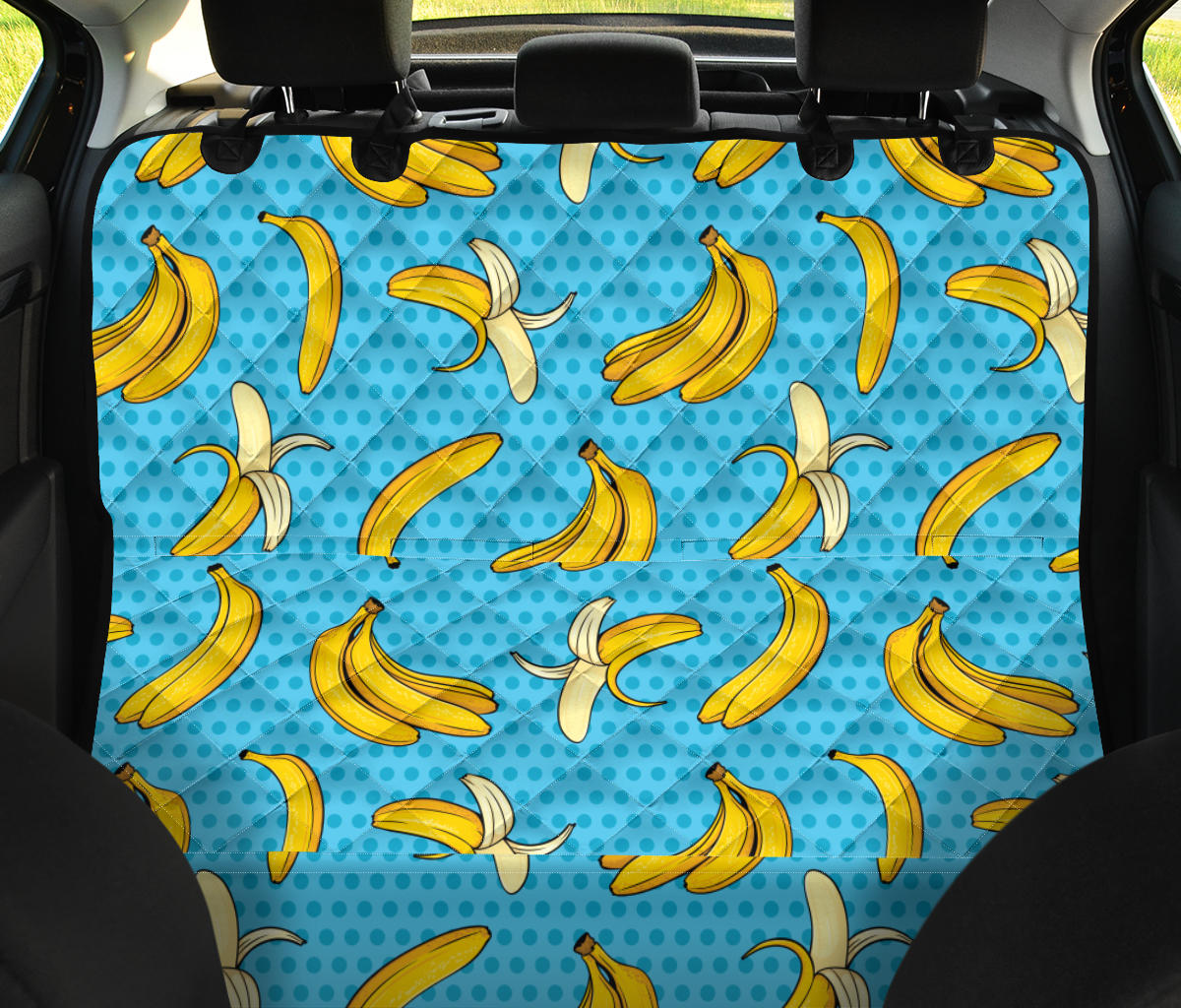 Banana Pattern Print Design BA08 Rear Dog  Seat Cover
