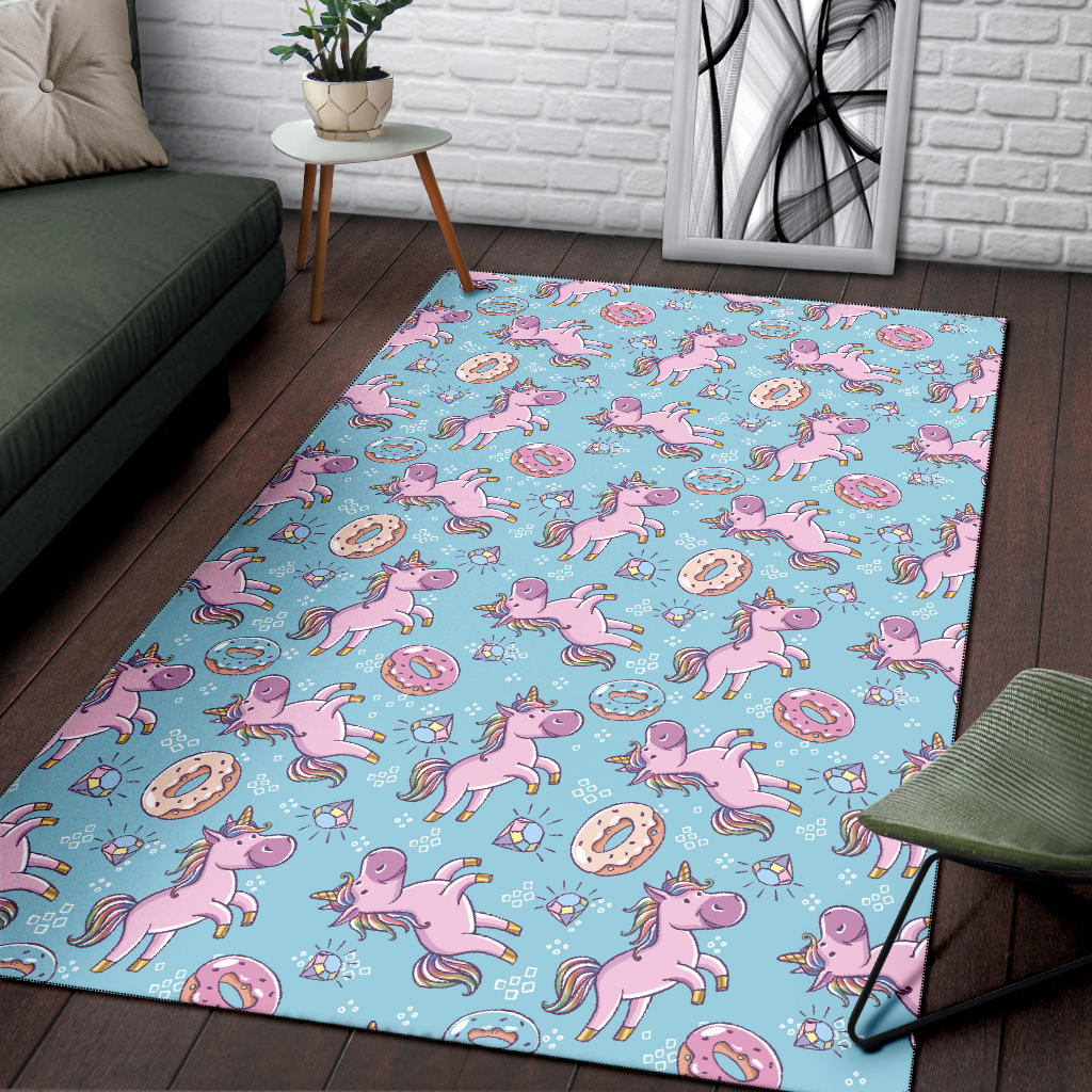 Donut Unicorn Pattern Print Design DN016 Area Rugs