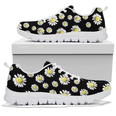 Daisy Pattern Print Design DS01 Sneakers White Bottom Shoes