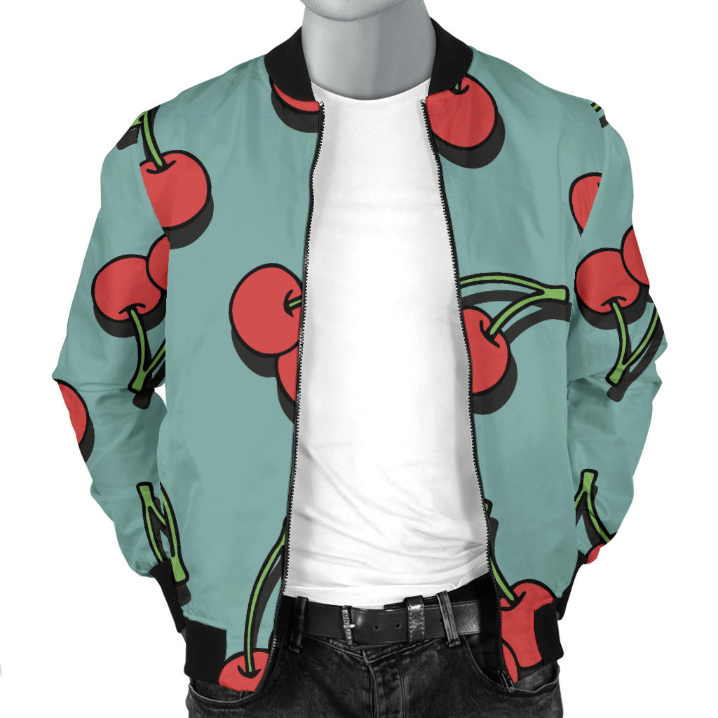 Cherry Pattern Print Design CH03 Men Bomber Jacket