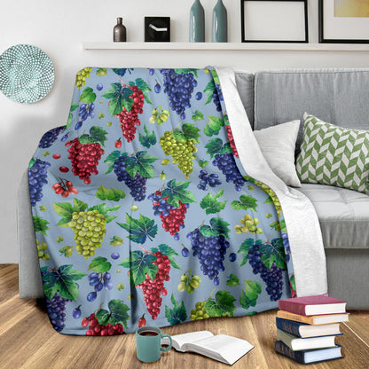 Grape Pattern Print Design GP06 Fleece Blanket