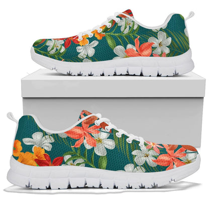 Amaryllis Pattern Print Design AL06 Sneakers White Bottom Shoes