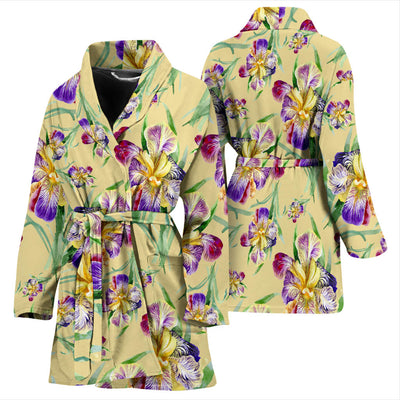 Iris Pattern Print Design IR06 Women Bathrobe