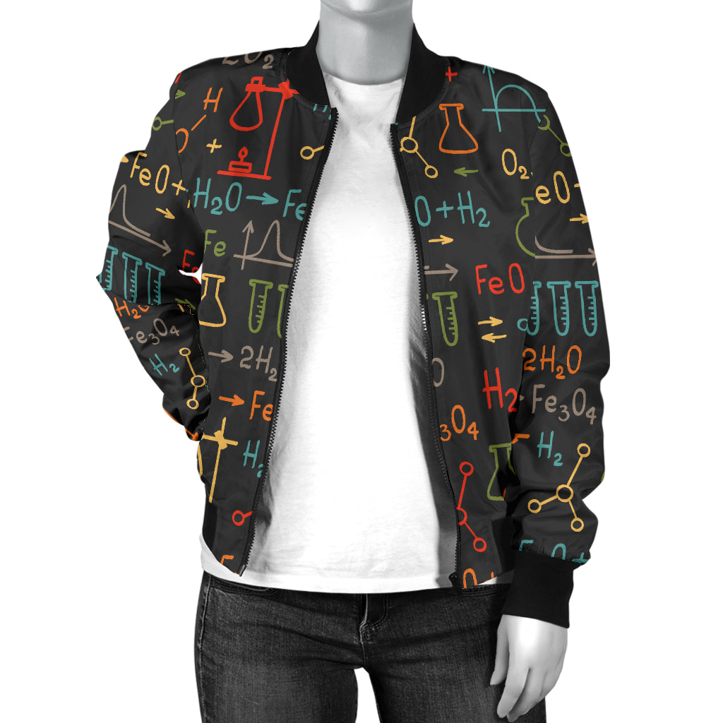 Chemical Pattern Print Design 03 Women's Bomber Jacket