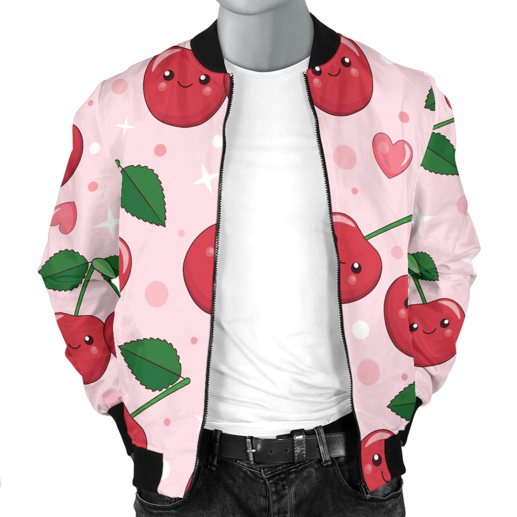 Cherry Pattern Print Design CH02 Men Bomber Jacket