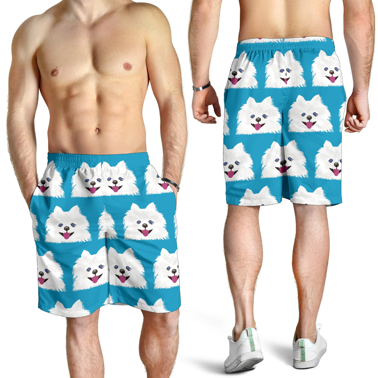 Pomeranians Pattern Print Design A05 Mens Shorts