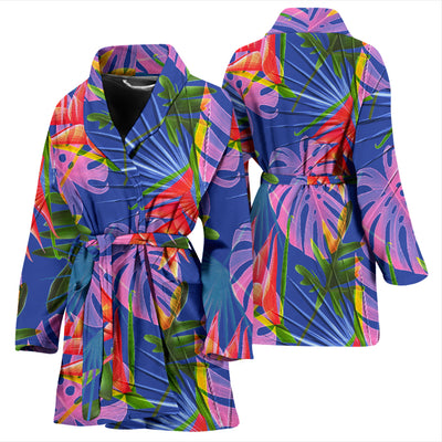 Tropical Flower Pattern Print Design TF025 Women Bathrobe