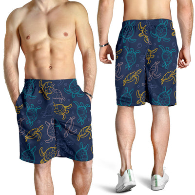 Sea Turtle Baby Print Mens Shorts