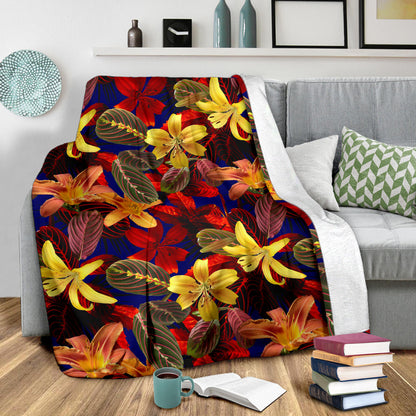 Lily Pattern Print Design LY014 Fleece Blanket