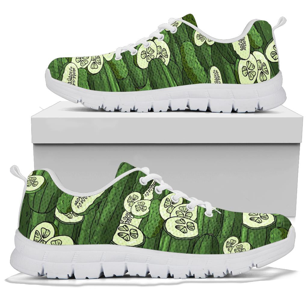 Cucumber Pattern Print Design CC01 Sneakers White Bottom Shoes