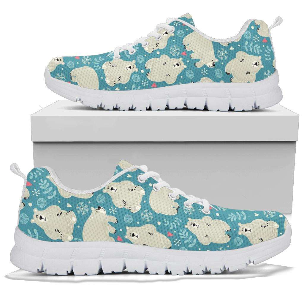 Bear Pattern Print Design BE04 Sneakers White Bottom Shoes