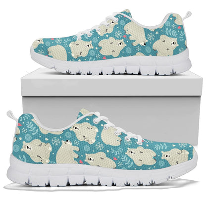 Bear Pattern Print Design BE04 Sneakers White Bottom Shoes