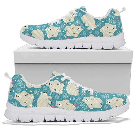 Bear Pattern Print Design BE04 Sneakers White Bottom Shoes