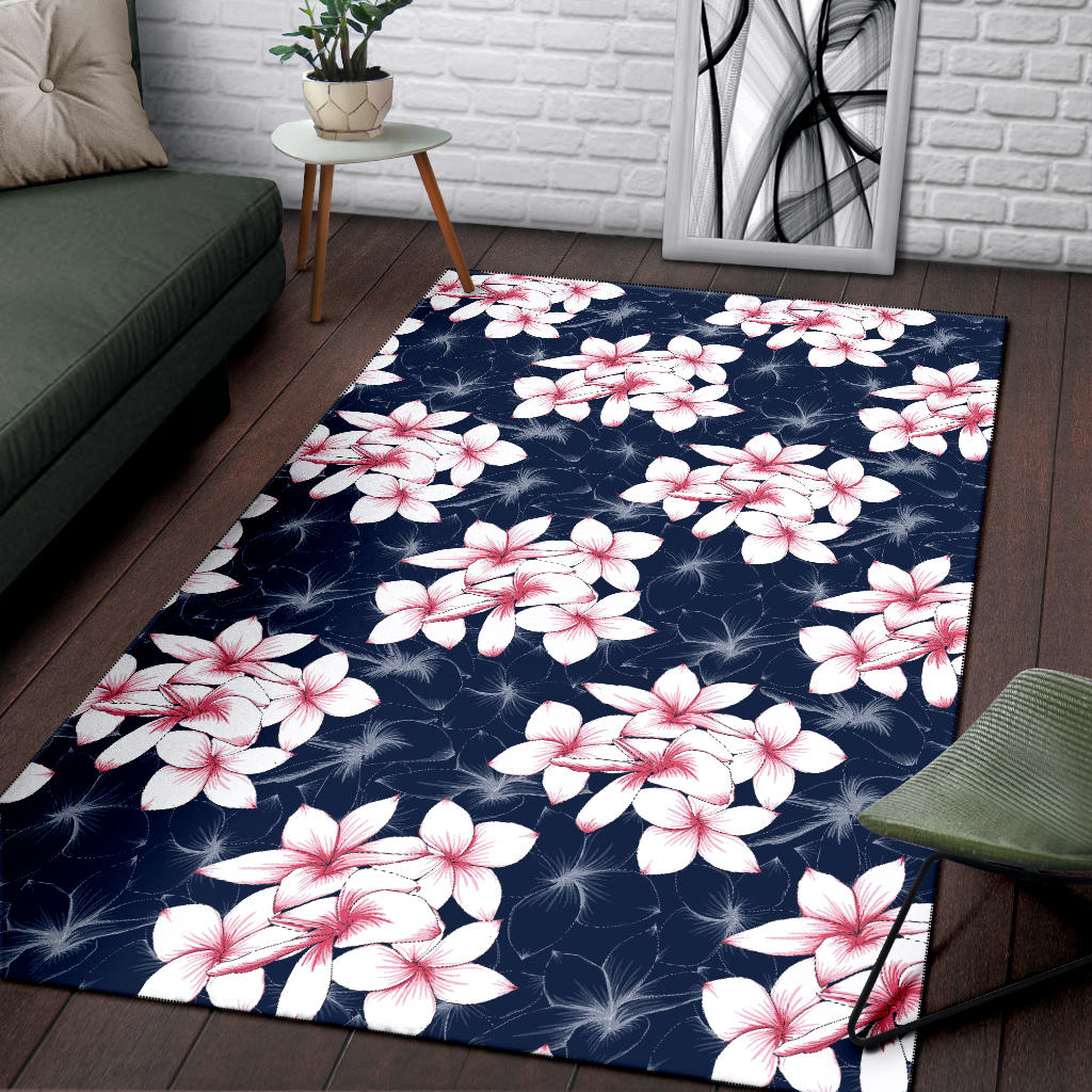 Plumeria Pattern Print Design PM017 Area Rugs