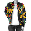 Bird Of Paradise Pattern Print Design BOP016 Women Bomber Jacket