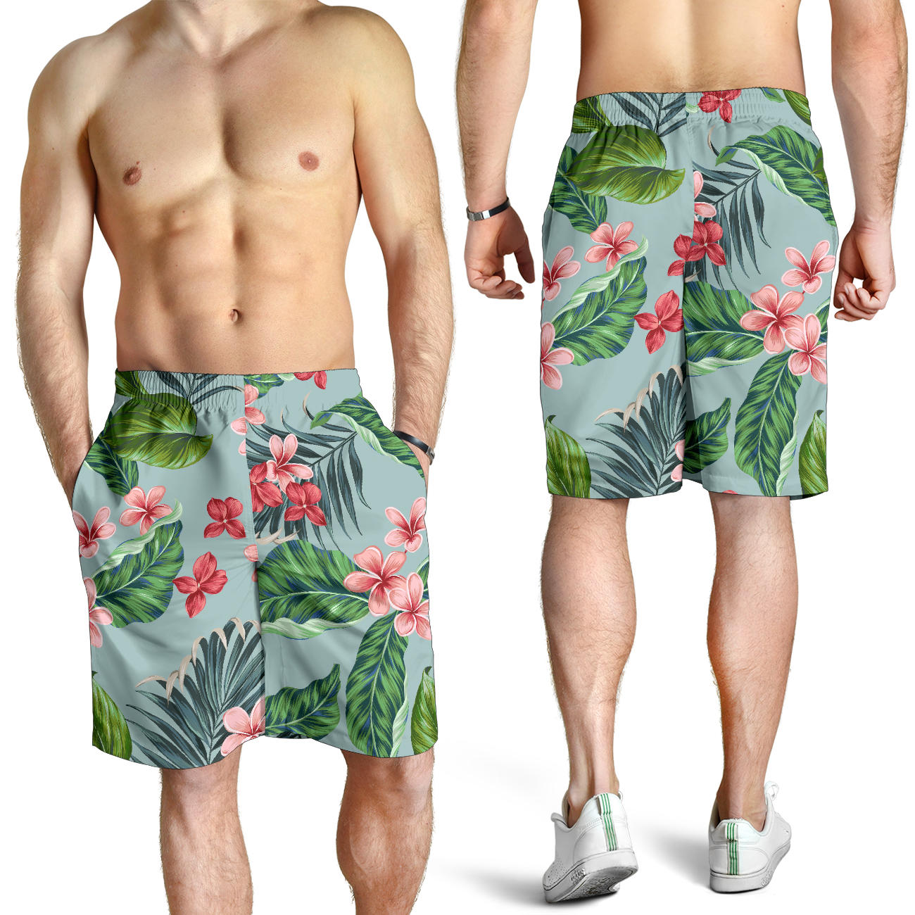 Plumeria Pattern Print Design PM027 Mens Shorts